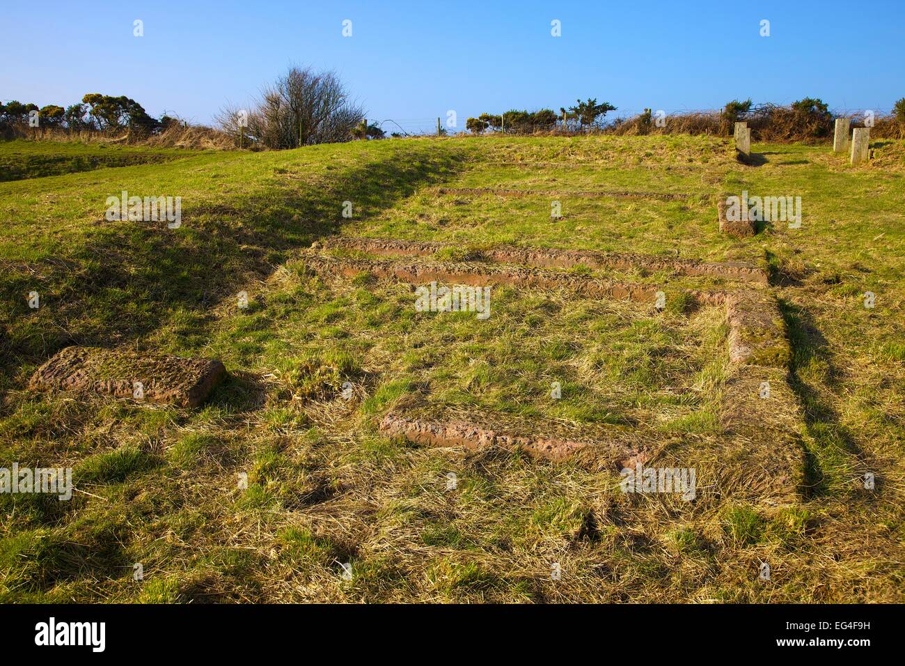 Mile Fortlet 21 Hadrians Wall. Allonby Bay Cumbria England UK Stock Photo