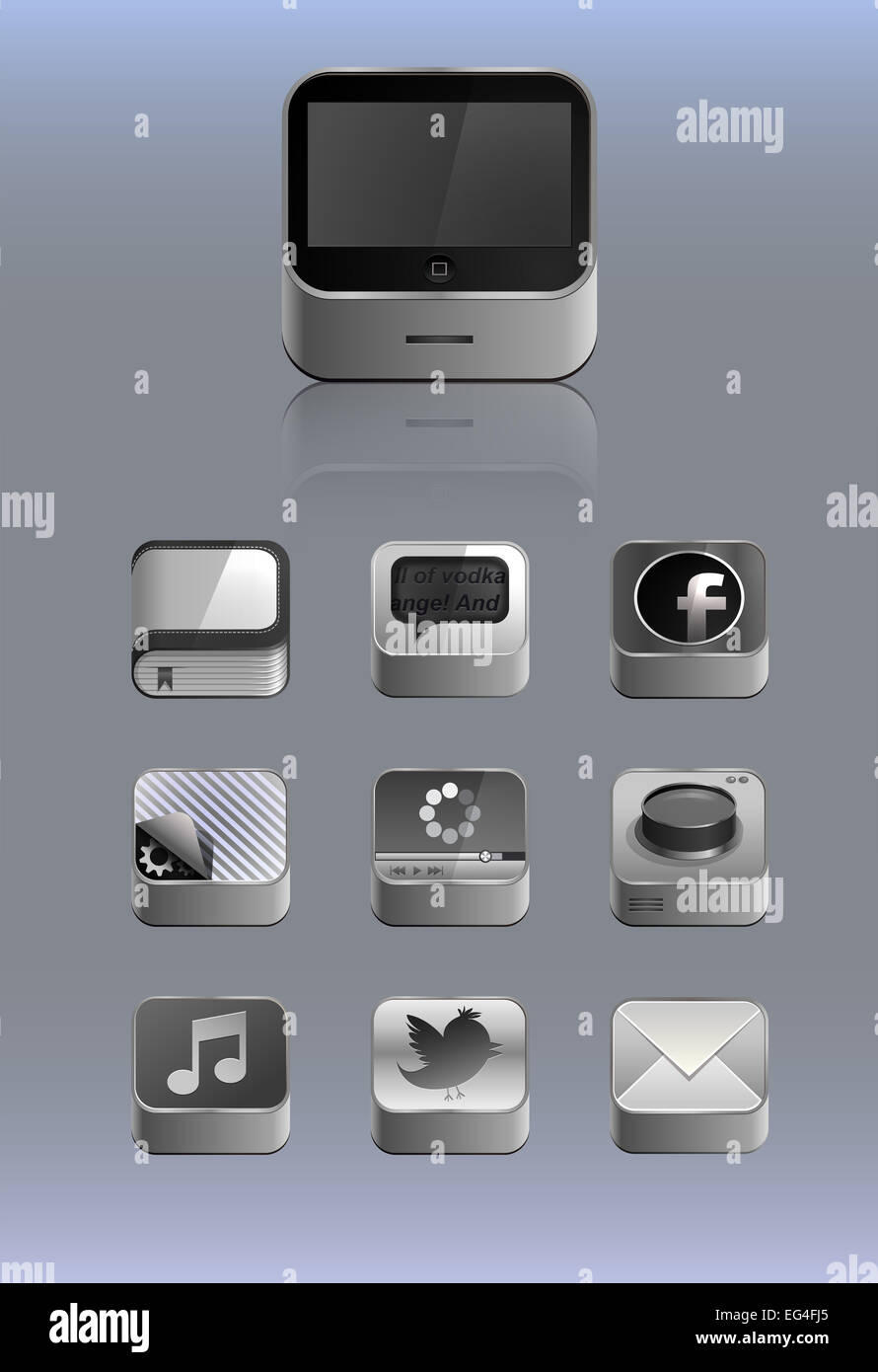 Detailed icons for smartphone Stock Photo - Alamy
