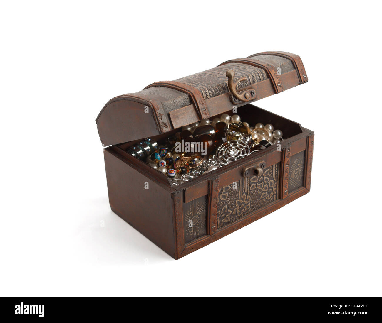 Woman's treasure chest Stock Photo
