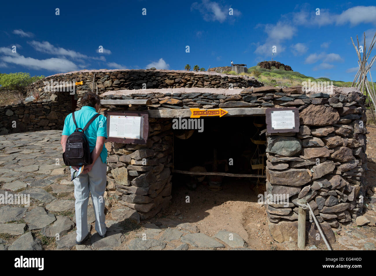Gran Canaria - Food house at the Mundo Aborigen archeological park - Canary Islands, Spain, Europe Stock Photo