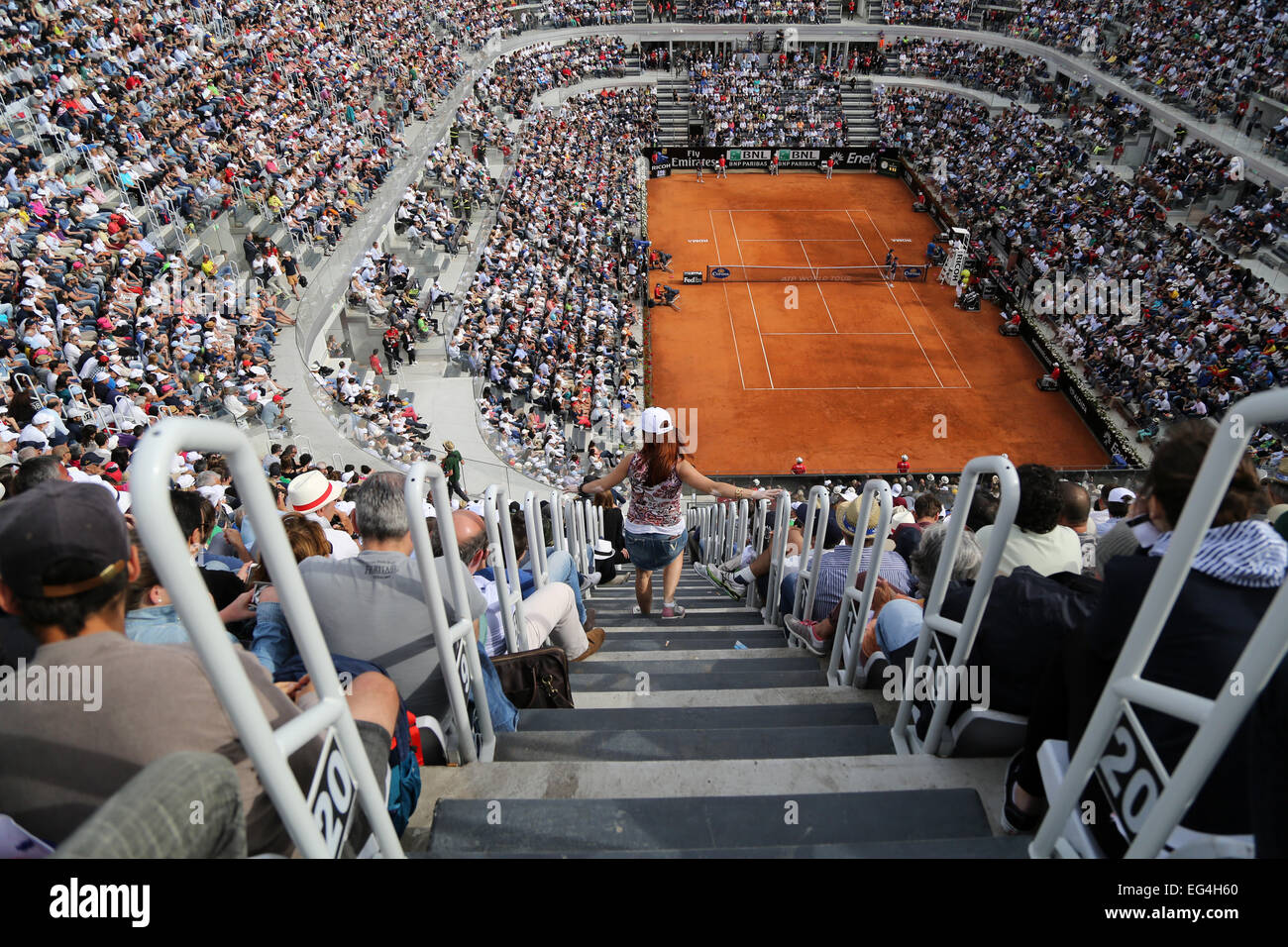 ITALY, Rome : A general view shows the central court during the ATP Rome's  Tennis Masters final between Spain's Rafael Nadal Stock Photo - Alamy