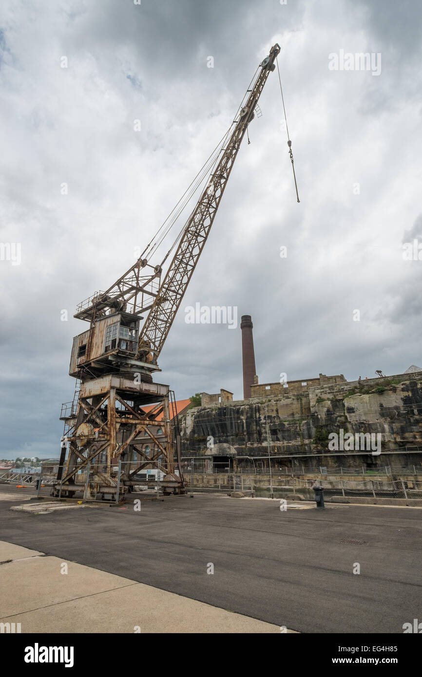 Rusty disused crane in an abandoned ship yard Stock Photo - Alamy