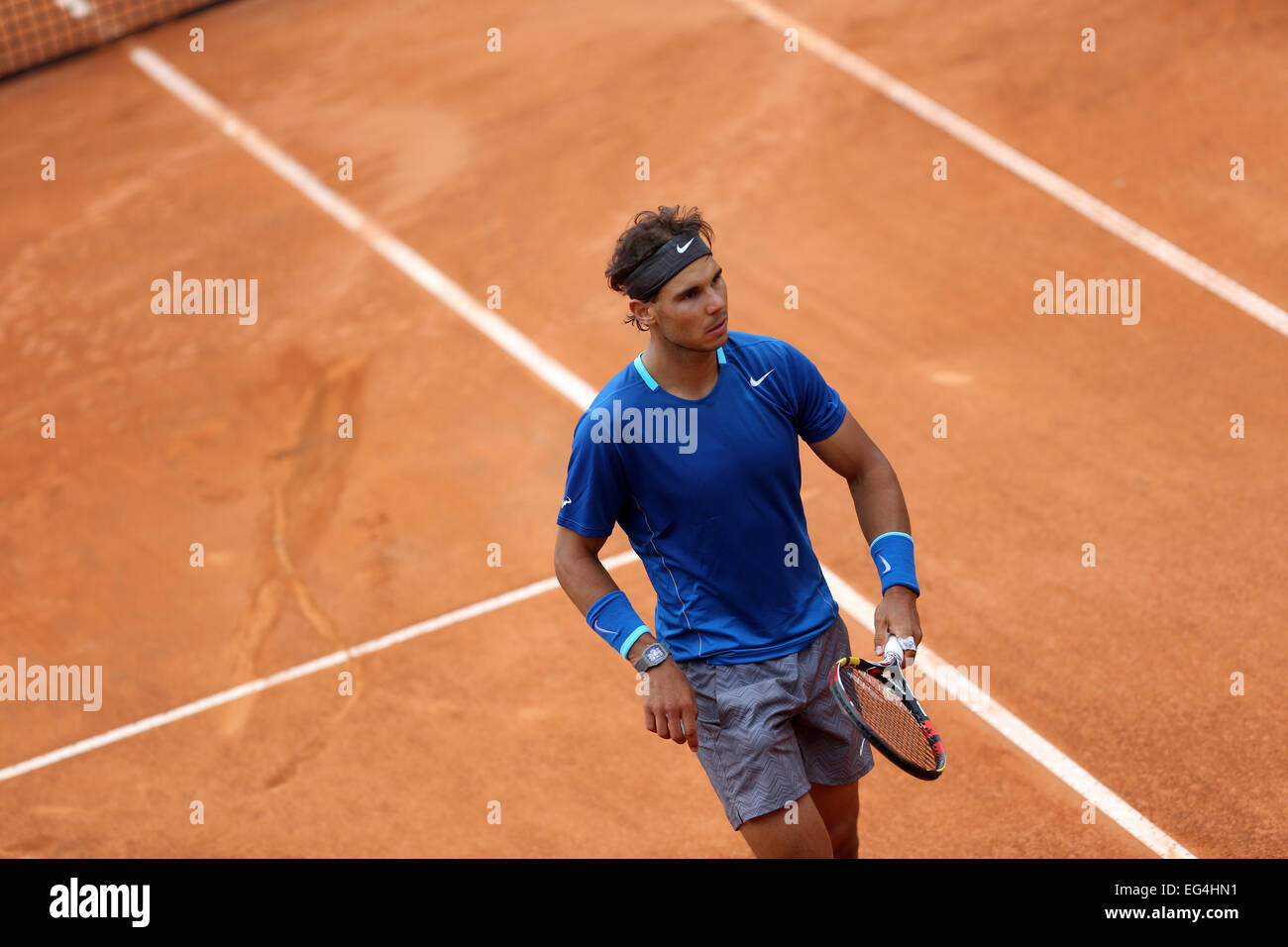ITALY, Rome : Spain's Rafael Nadal during the ATP Rome's Tennis Masters  final against Serbia's Novak Djokovic Stock Photo - Alamy