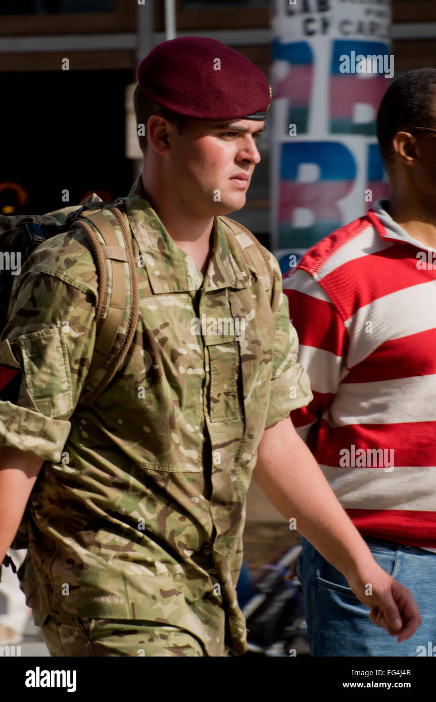 Paratrooper in Olympic Park, 2012 Games, London, England Stock Photo