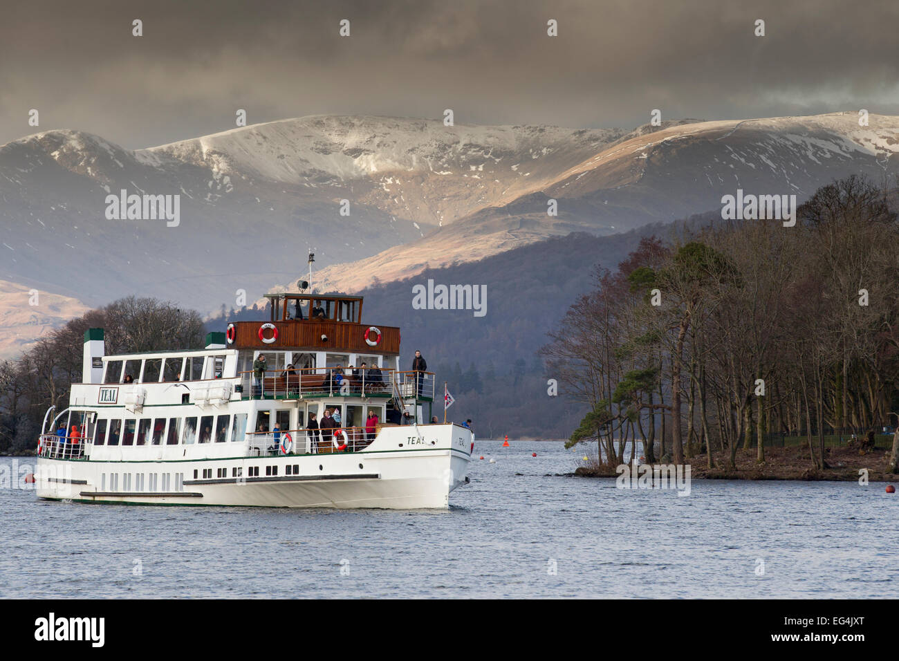Lake Windermere Cumbria UK 16th February 2015 UK Weather Last Of