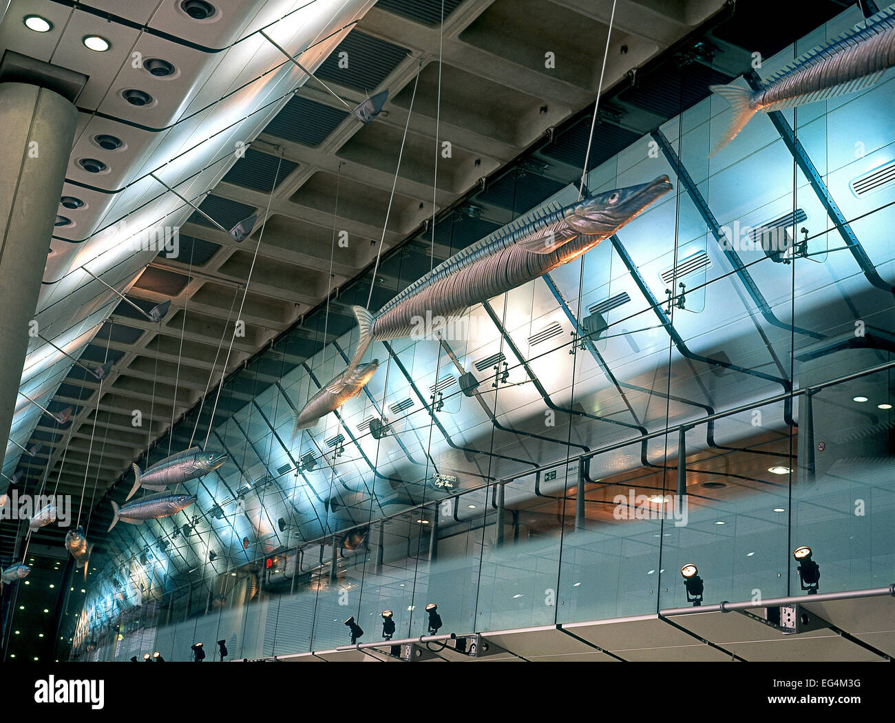 fish sculpture in the old Waterloo International Station Stock