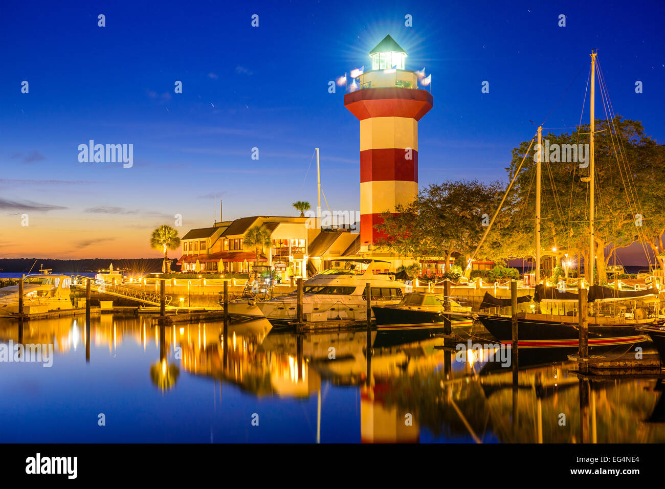 Hilton Head, South Carolina, USA lighthouse. Stock Photo