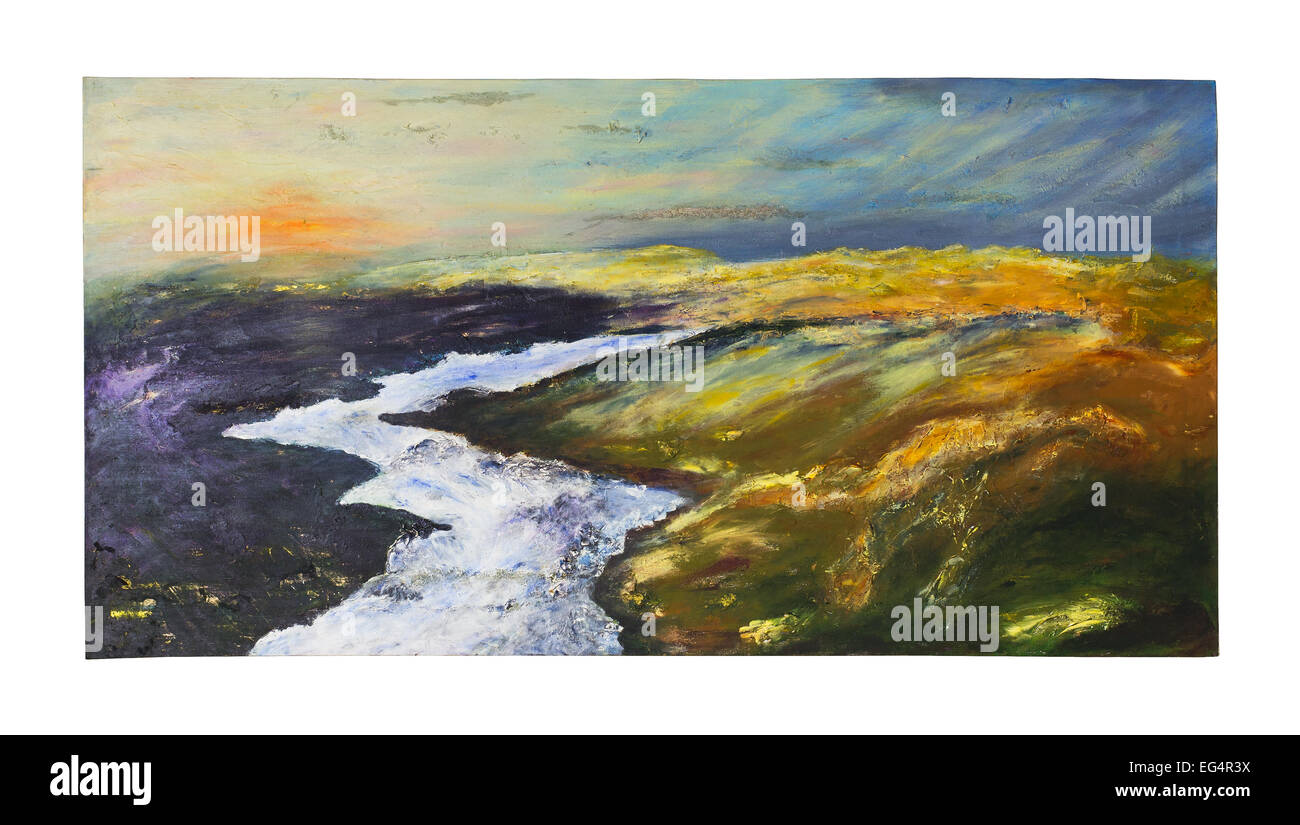 Acrylic landscape paintings hi-res stock photography and images - Alamy