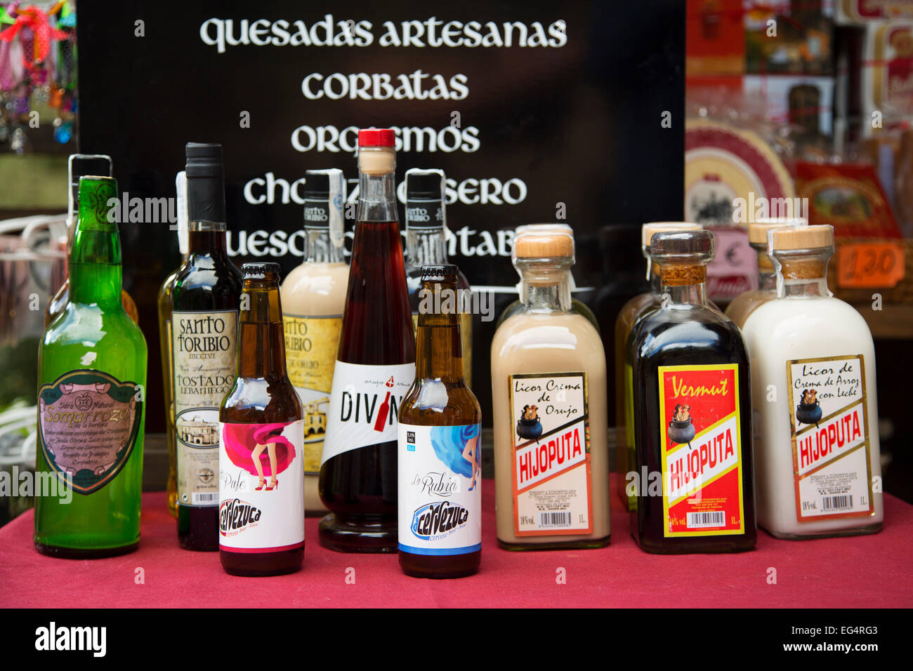 Liquors typical drinks Cantabria Spain Stock Photo Alamy