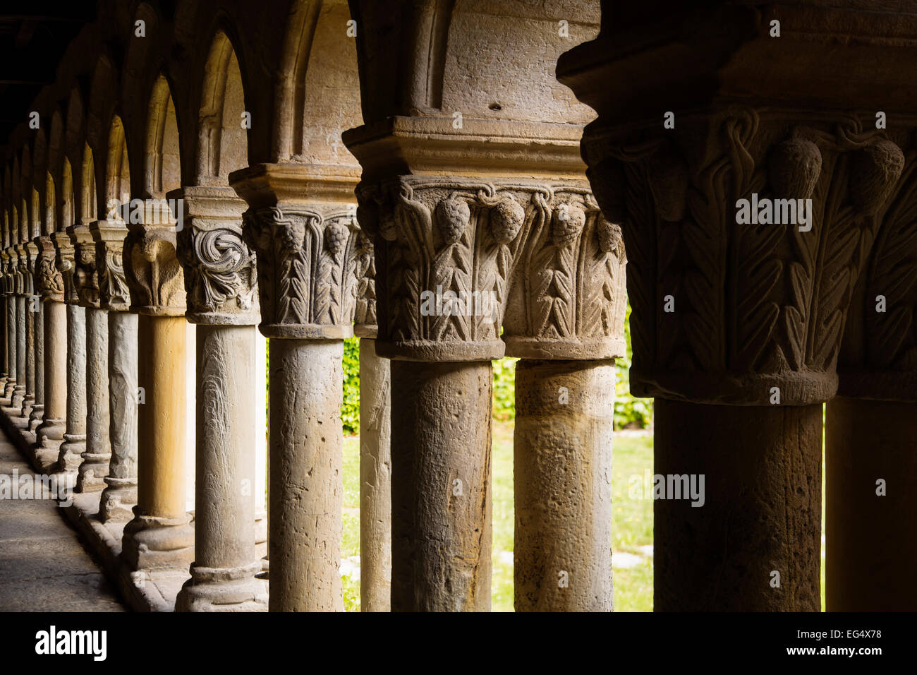 Romanesque Collegiate Church Santa Juliana cloister Santillana del Mar Cantabria Spain Stock Photo