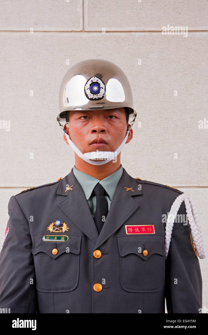 Guard at the Memorial Monument, Taipei, Taiwan, China, Asia Stock Photo