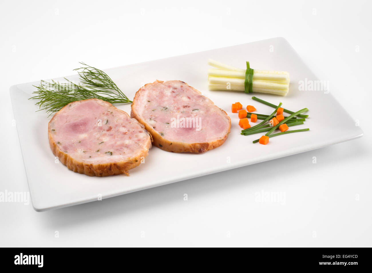 Cold meat roast turkey thigh stuffed Stock Photo Alamy