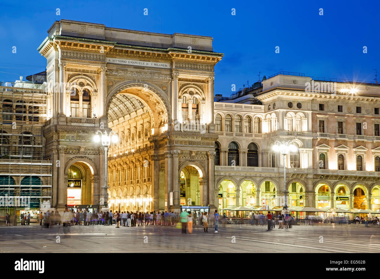 Galleria Vittorio Emanuele and people,  Duomo Square, Milan, Italy Stock Photo
