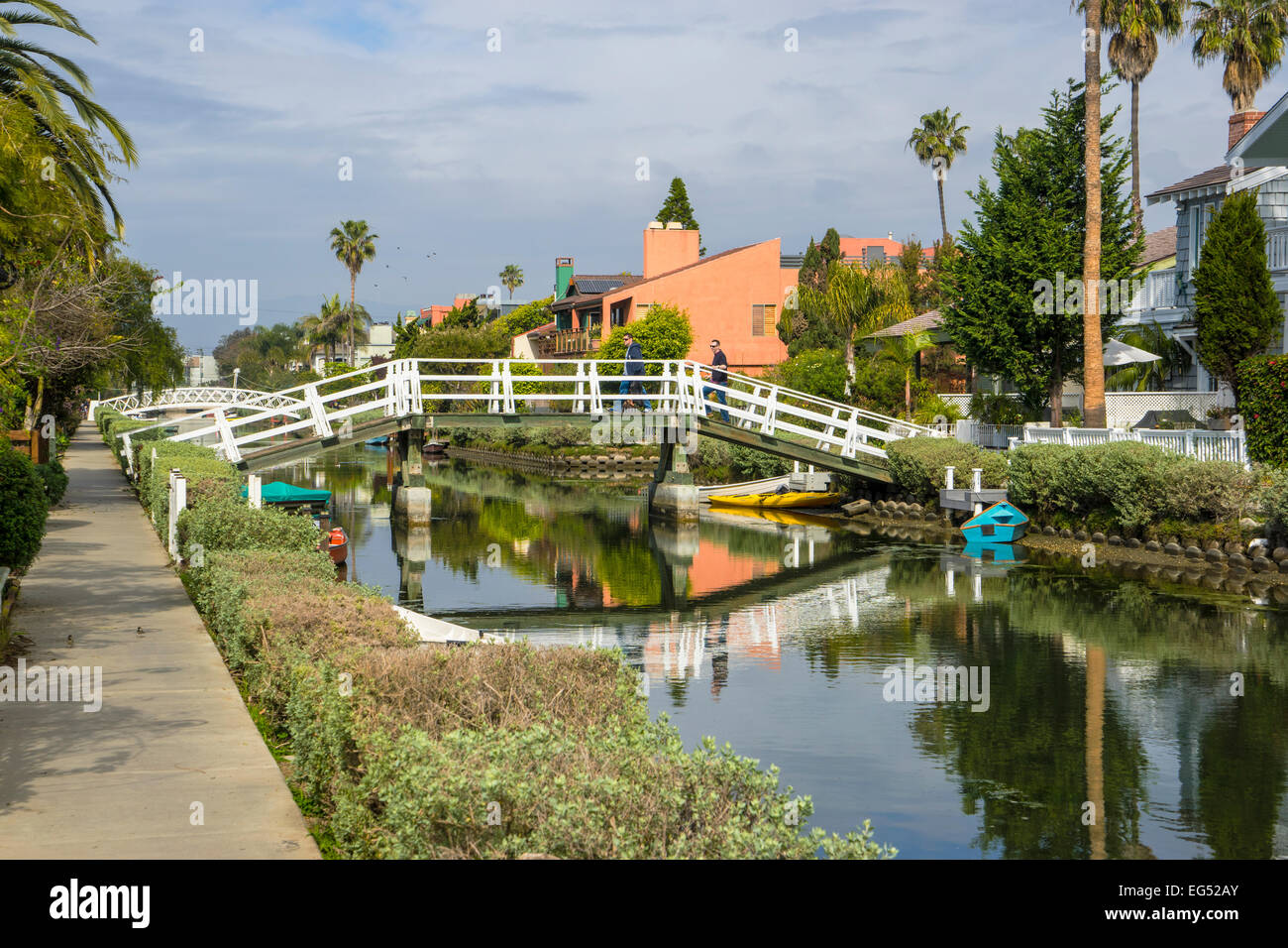 Canals and expensive homes in Venice California, a district of Los