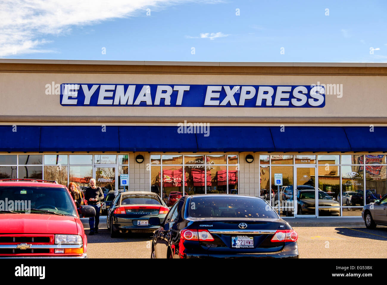 The exterior of Eyemart Express, a chain store selling prescription eyeglasses in Oklahoma City, Oklahoma, USA. Stock Photo