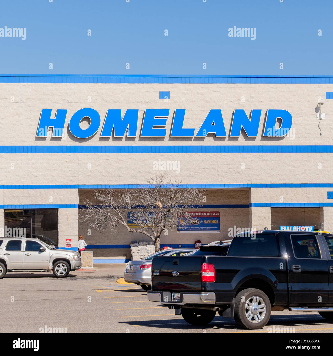 The exterior front of a Homeland food store in Oklahoma City, Oklahoma, USA. Stock Photo