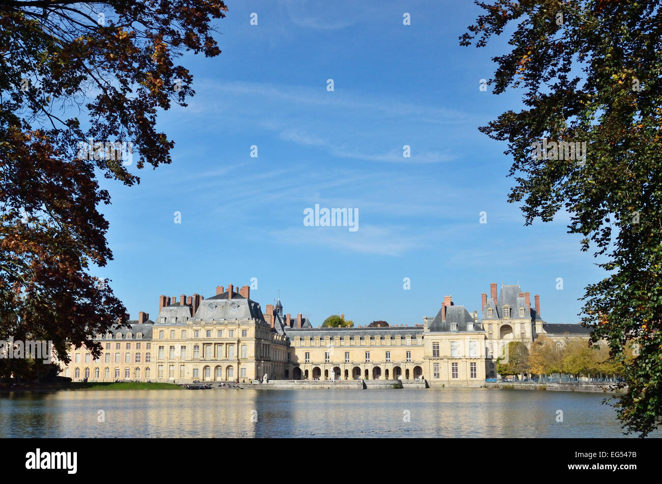 Famous palace of Fontainebleau Stock Photo