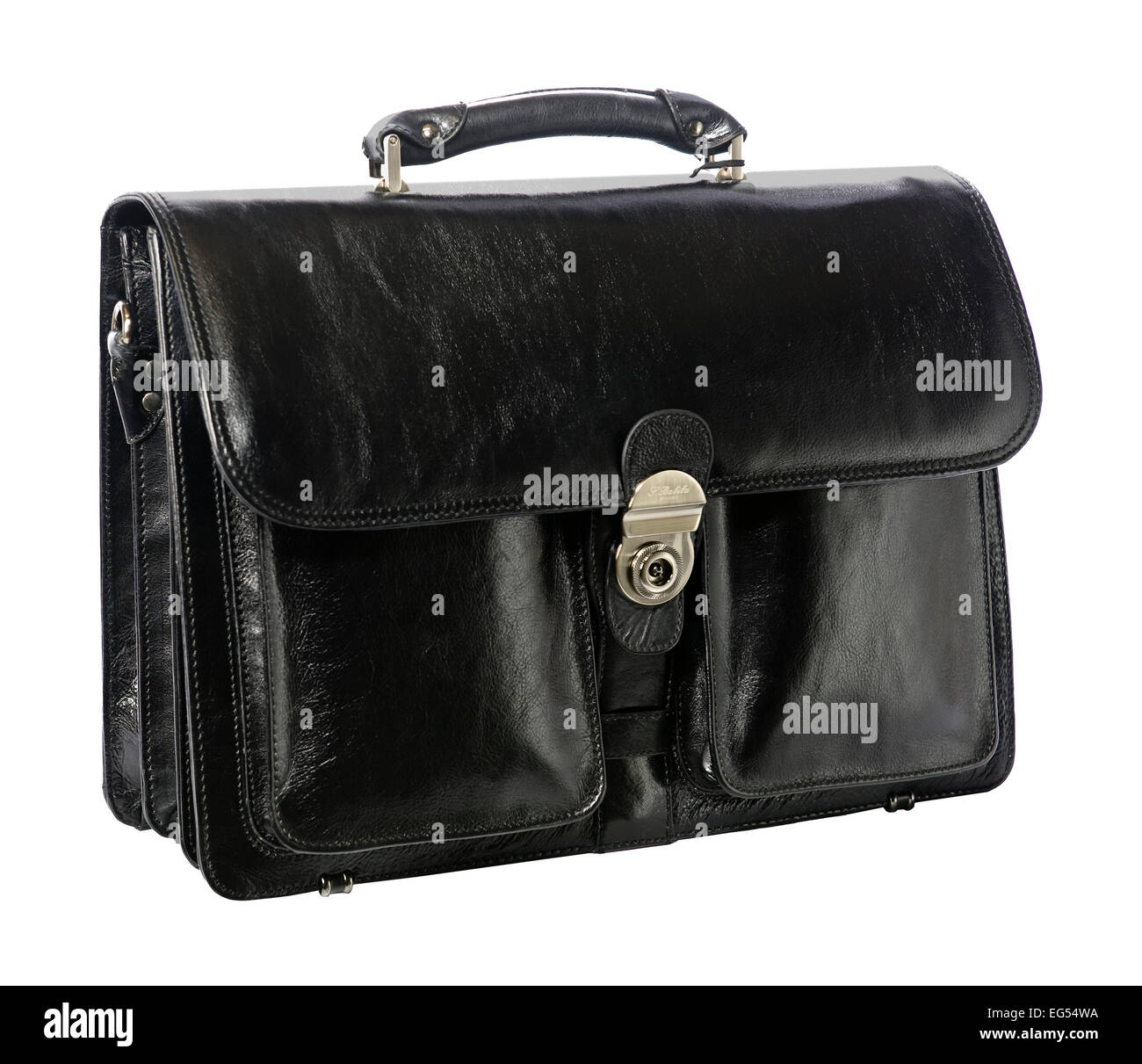 black leather briefcase Stock Photo Alamy
