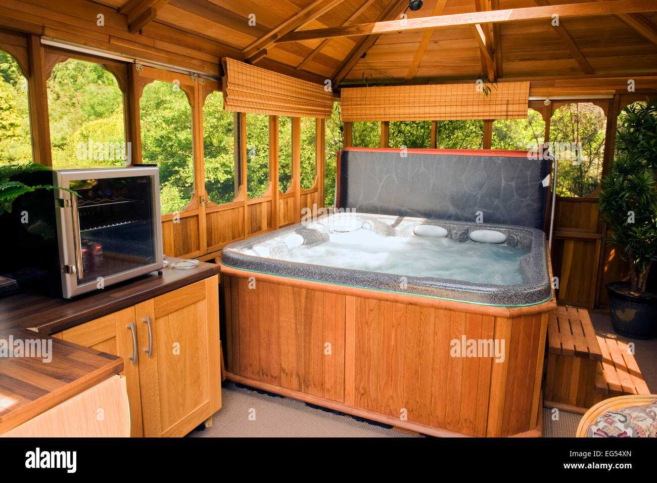 hot tub / jacuzzi inside a cedar gazebo release available for certain