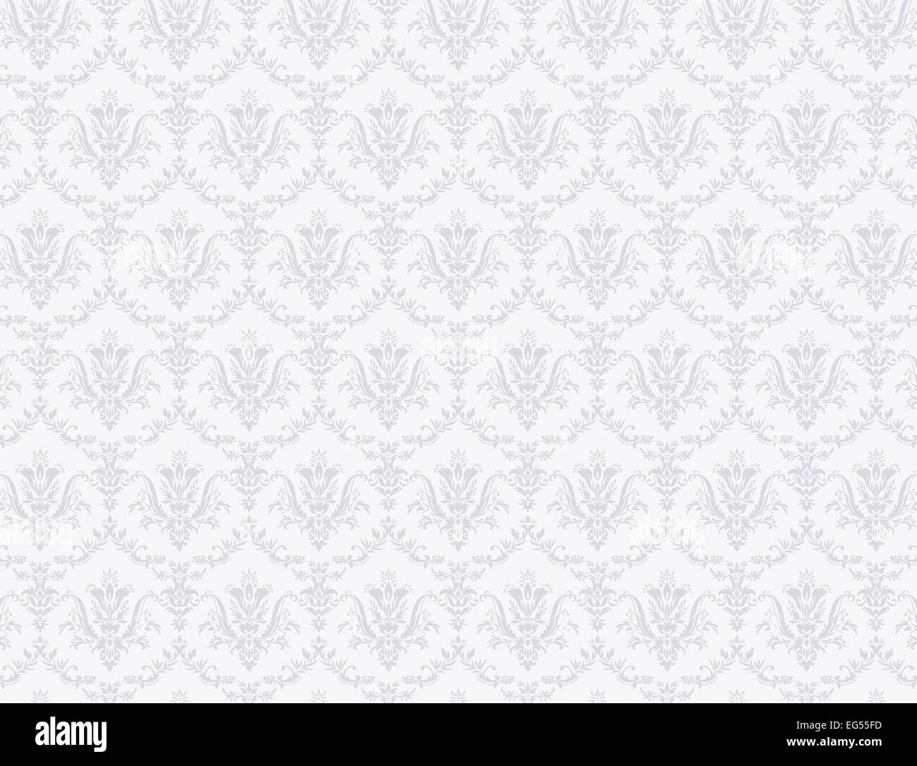 White wallpaper with soft gray floral pattern Stock Photo