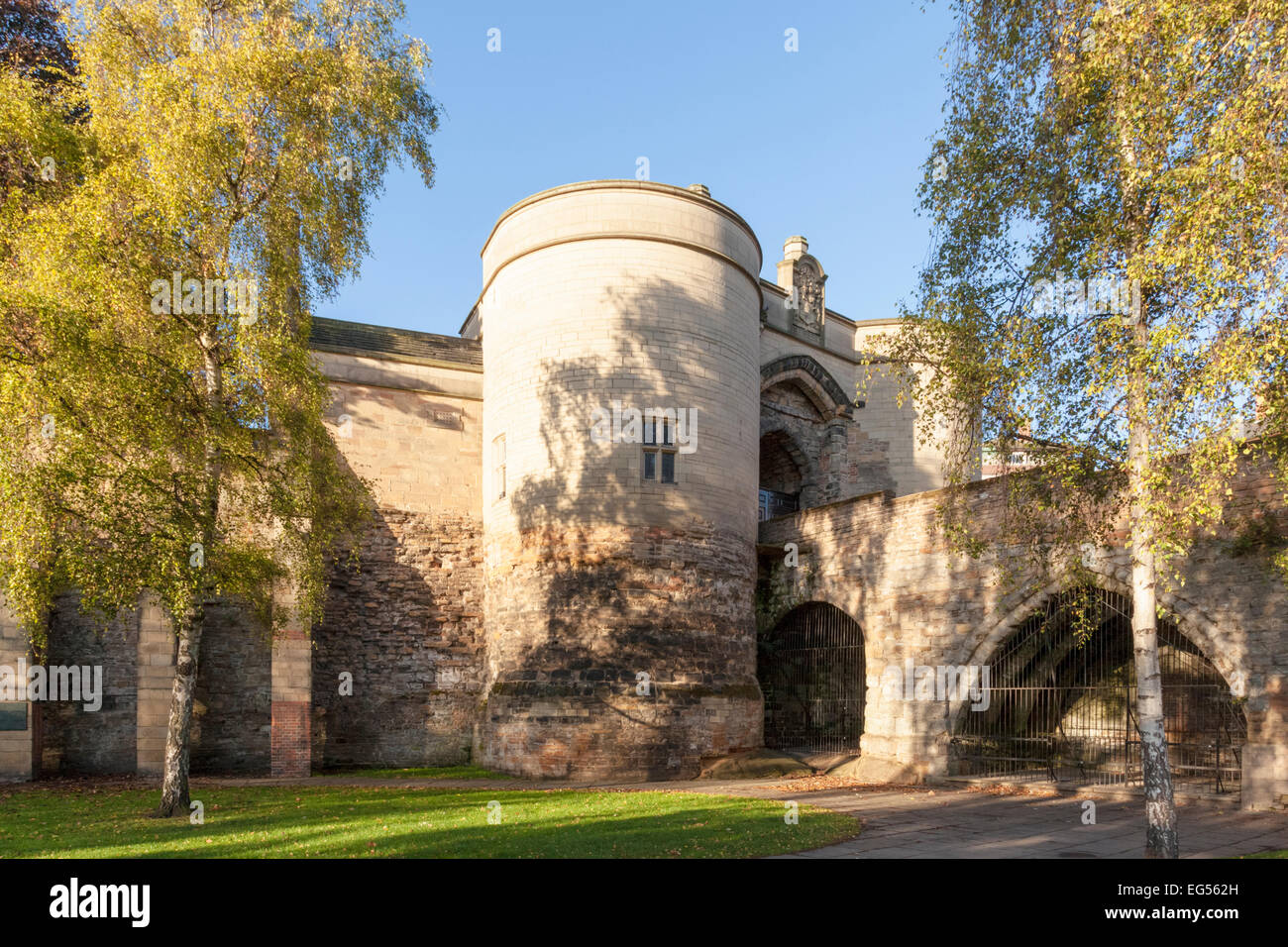 English castles: The Gate House and bridge, Nottingham Castle, Nottingham, England, UK Stock Photo
