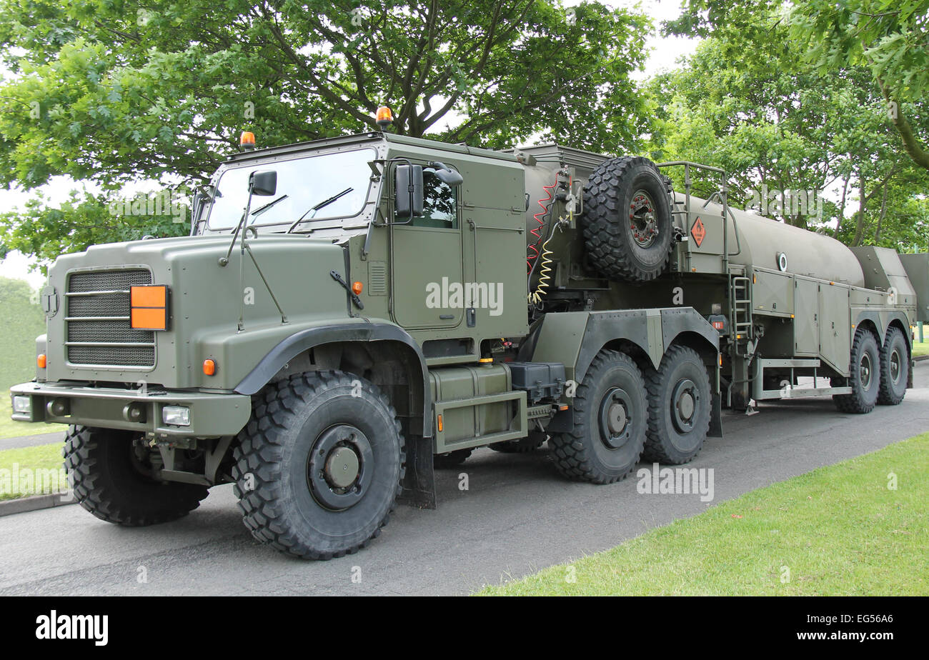 A Heavy Duty Military Army Fuel Tanker. Stock Photo