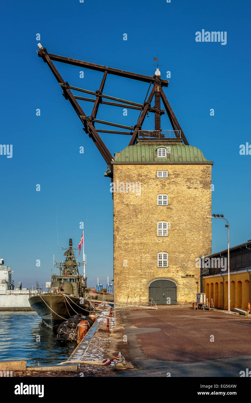 Mastekranen masting sheer, Holmen, Copenhagen, Denmark Stock Photo