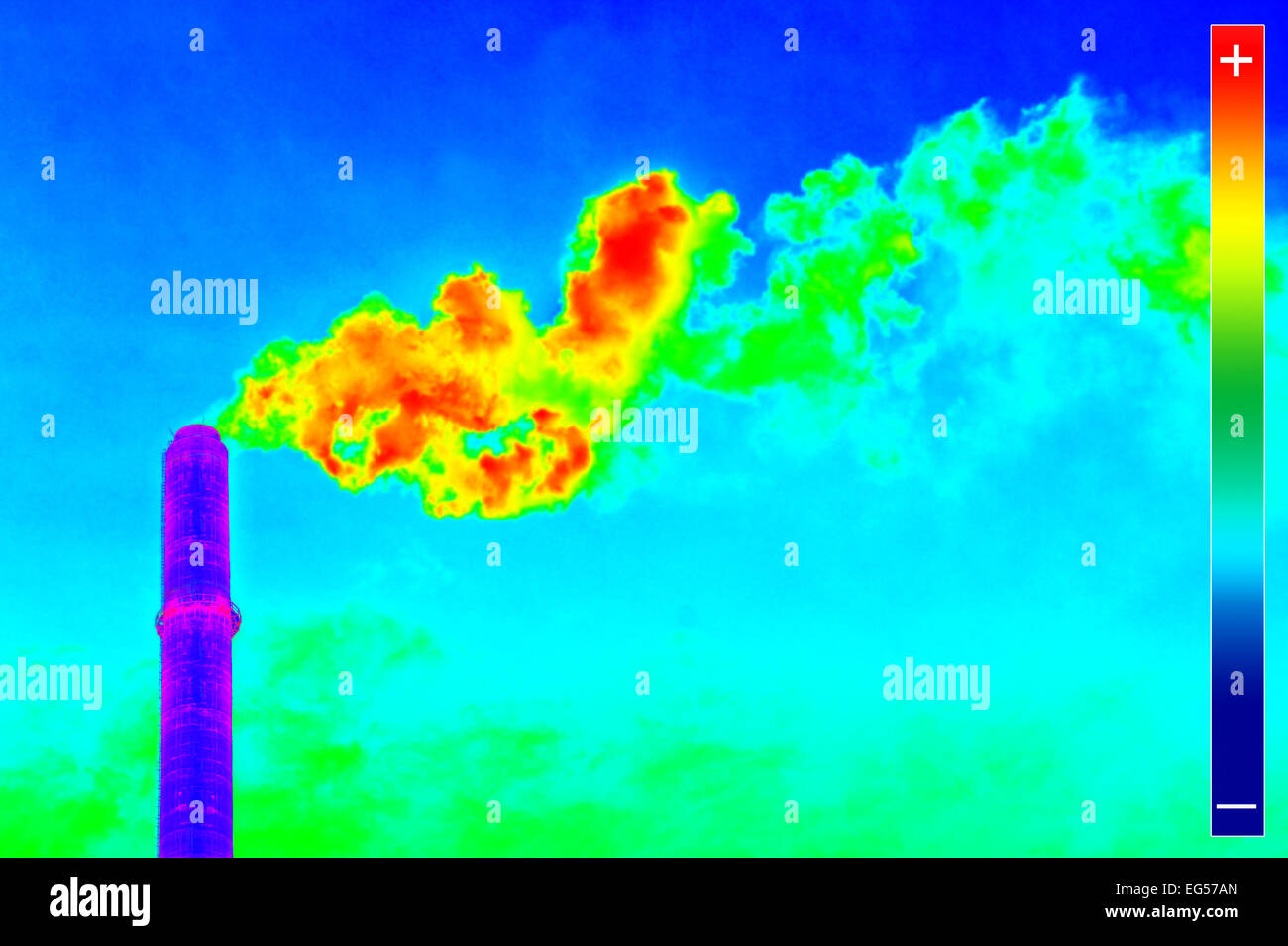 Infrared thermography image showing the heat emission at the Chimney of