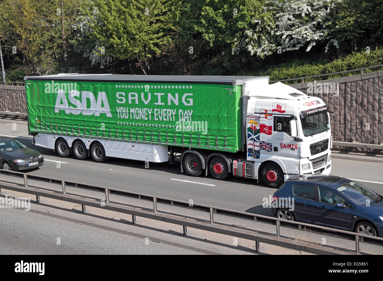 An ASDA supermarket lorry on the A40 in West London, UK. Stock Photo