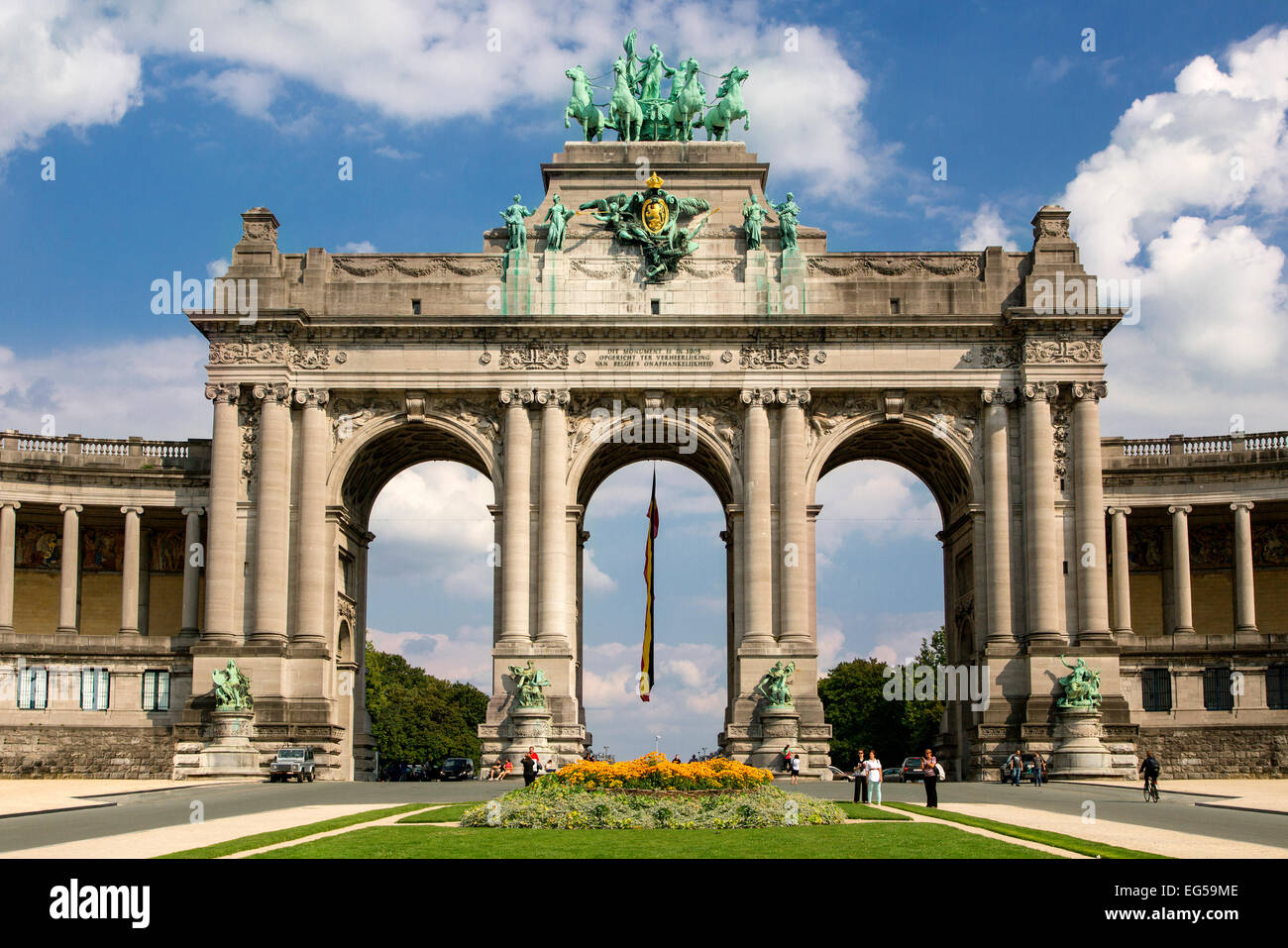 Brussels, Cinquantenaire Triumphal Arch Stock Photo