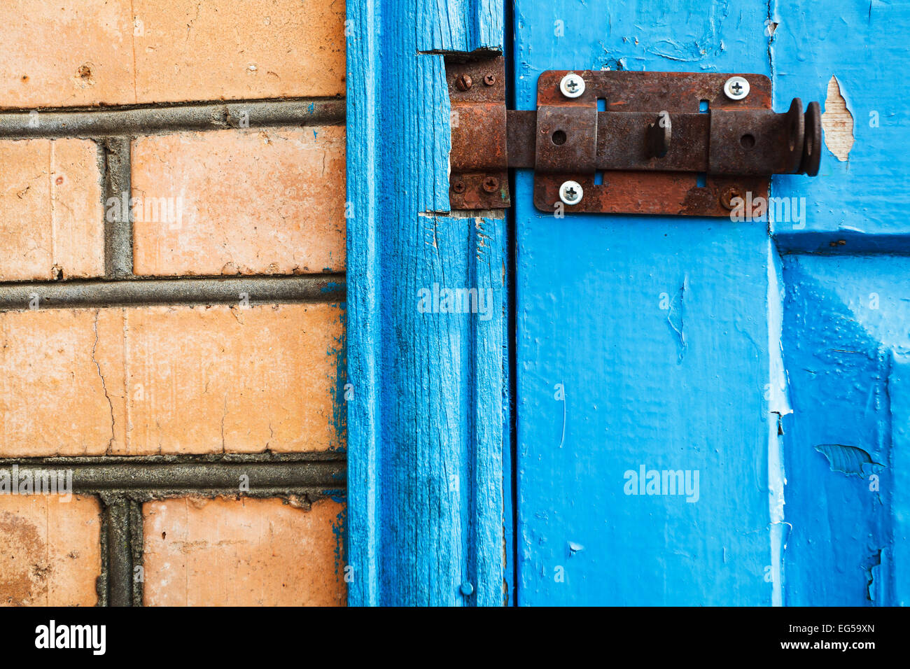 Cottage Door Latch And Blue Wall Stock Photos Cottage Door Latch
