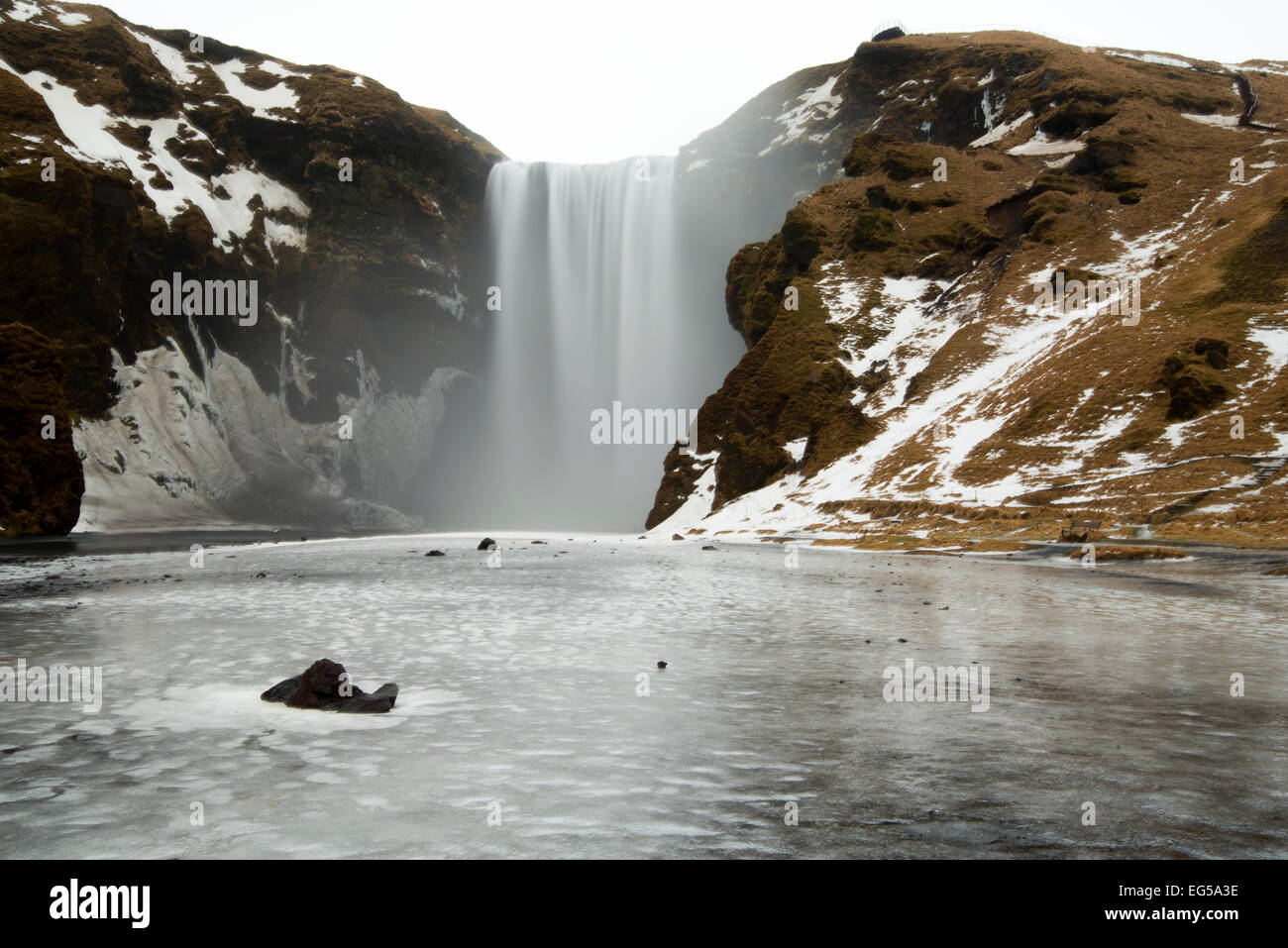 Skogafoss Waterfall, Southern Iceland Stock Photo