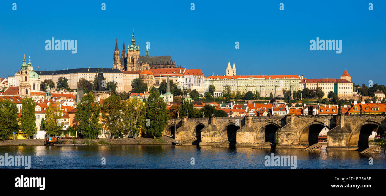 St Vitus's Cathedral and Castle of Prague Stock Photo