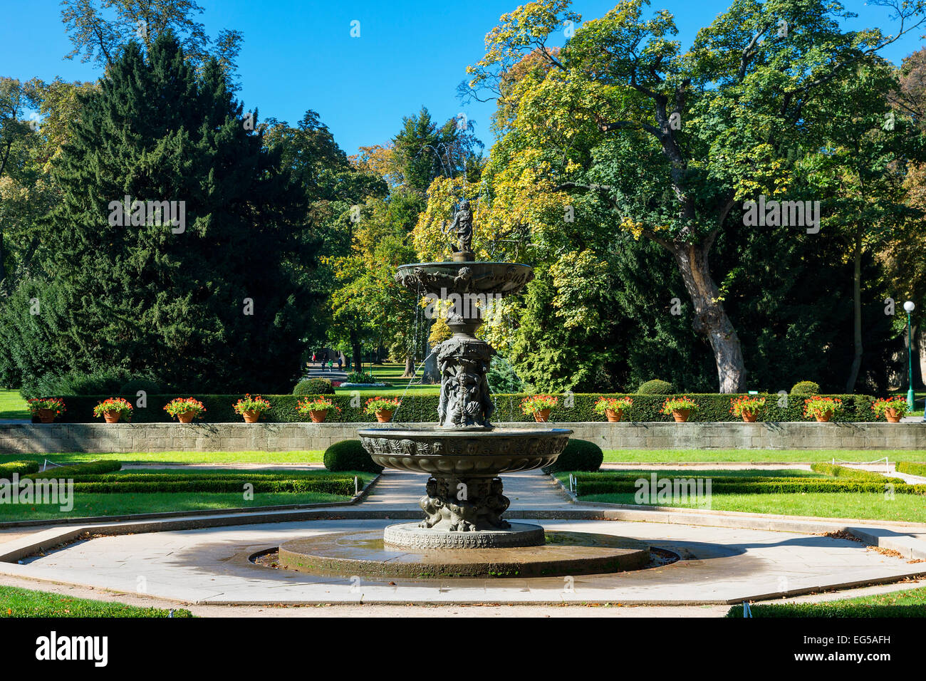 Renaissance Summer Palace and Singing Fountain Stock Photo