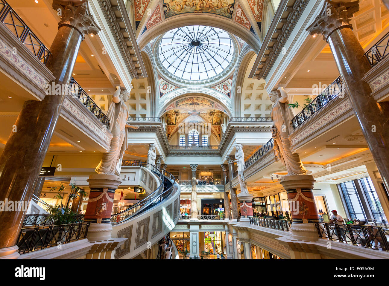 Interior view of The Forum Shops, Caesar, Stock Video