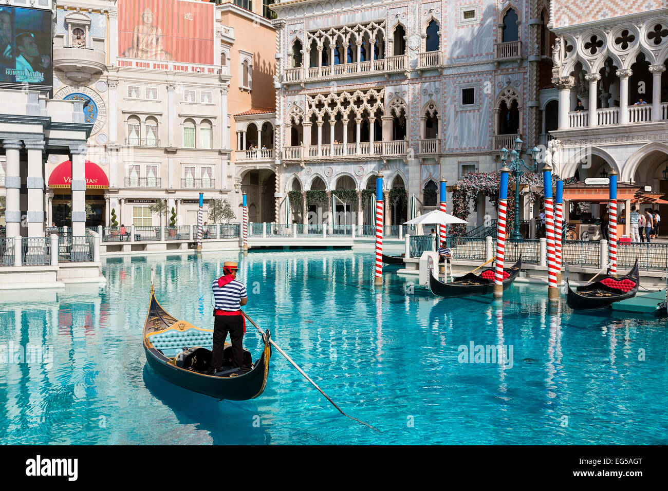 Gondola at The Venetian Hotel, Las Vegas, USA Stock Photo