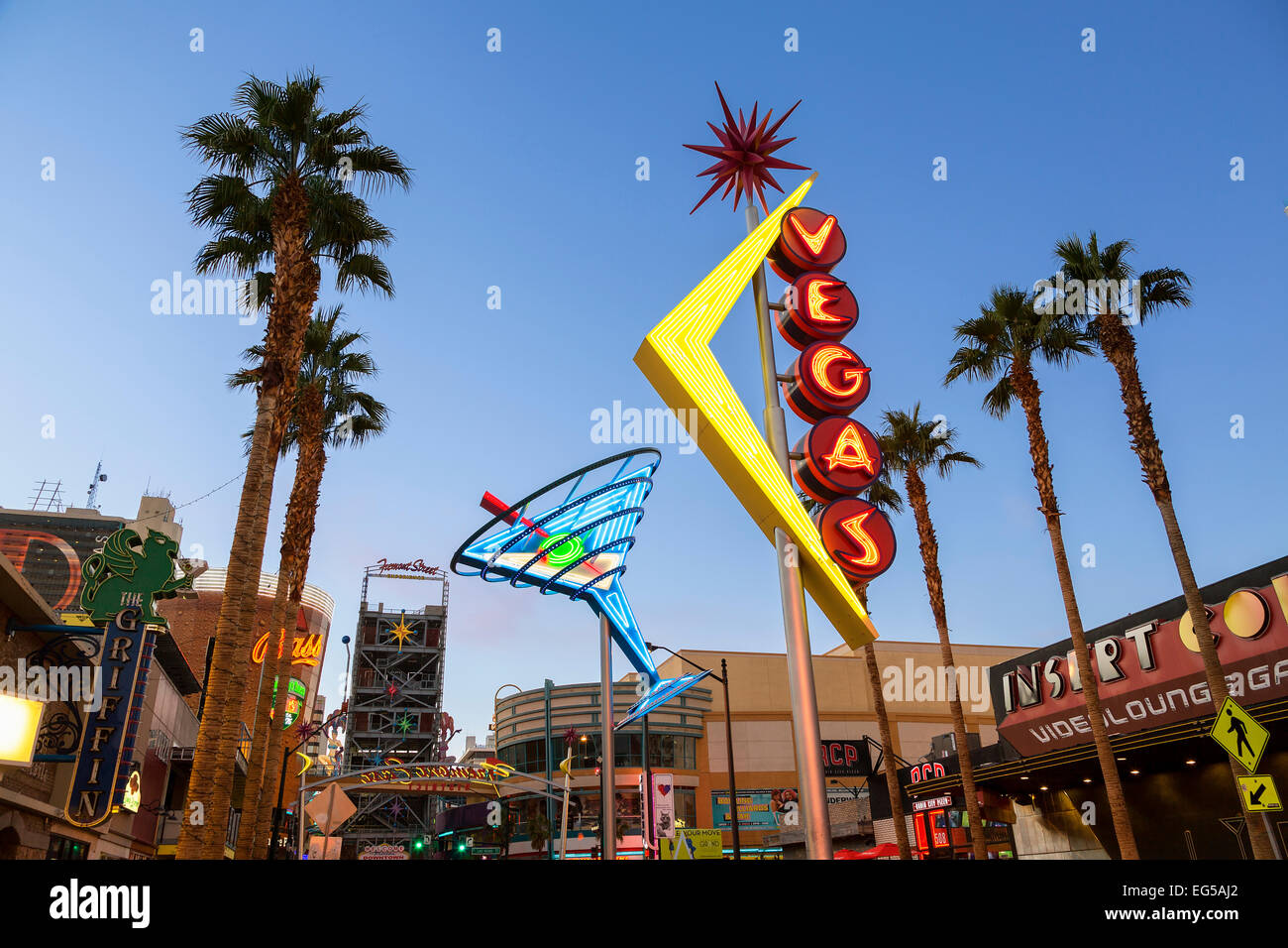 USA, Nevada, Las Vegas, Downtown Old Las Vegas, Fremont Street Stock Photo