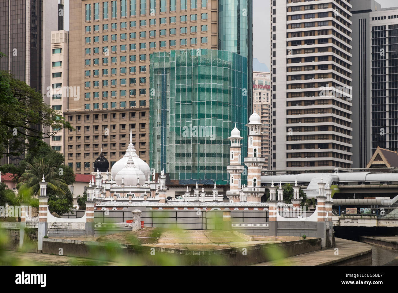 Built in 1909, Jamek Mosque is one of the oldest mosques in Kuala Lumpur, Malaysia. It is located at the confluence of the Klang Stock Photo