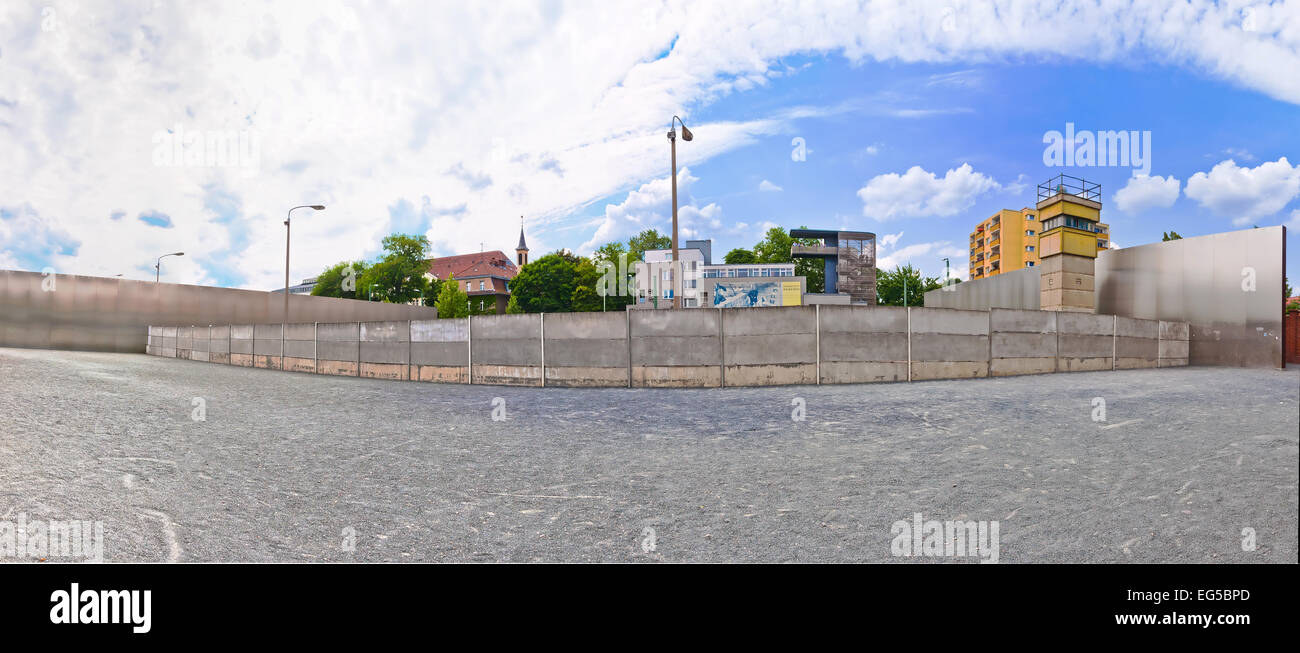 memorial to Berlin Wall in Bernauer Strasse, on June 09, 2013. Stock Photo