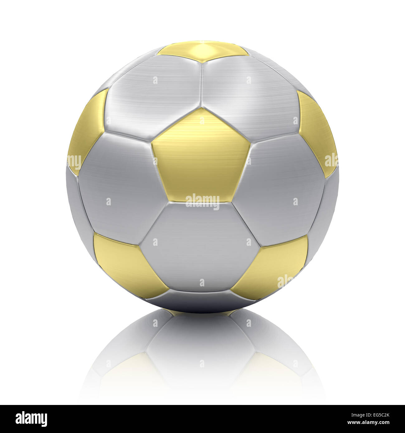 silver and golden soccer ball isolated on white background Stock Photo ...