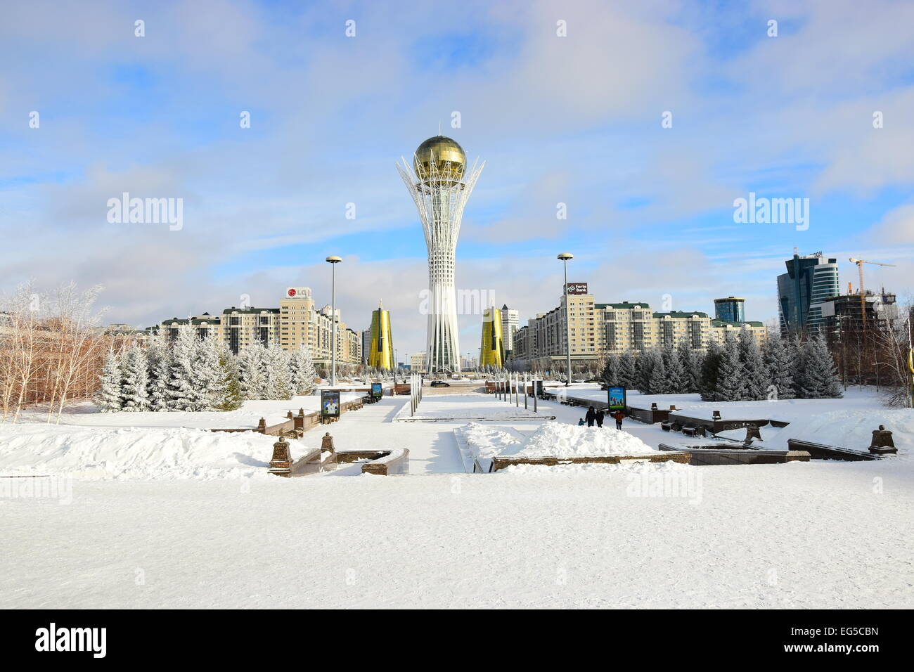 The BAITEREK tower in Astana, Kazakhstan, in winter Stock Photo - Alamy