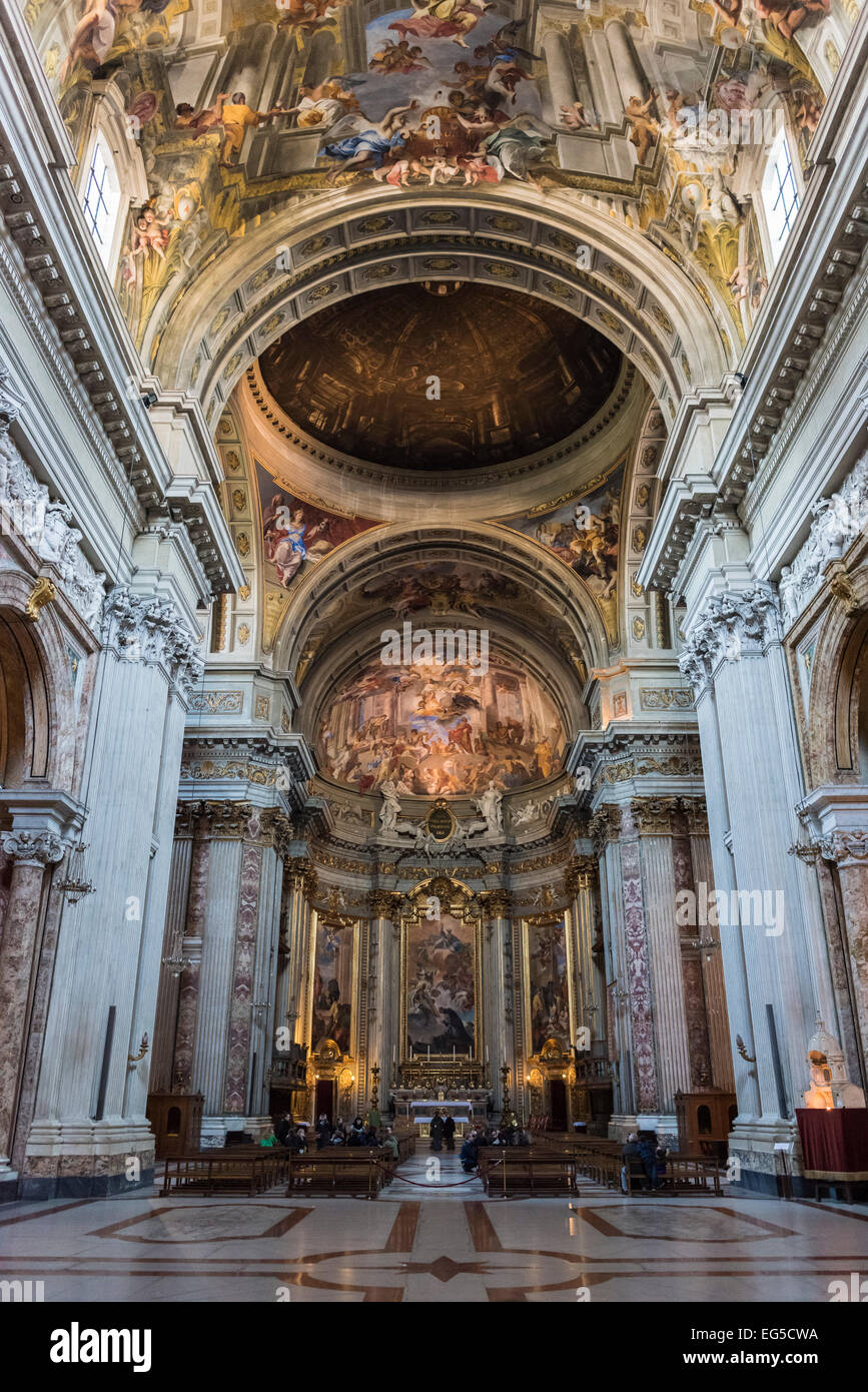 Rome. Italy. Church of St. Ignatius of Loyola at Campus Martius (1626 - 1650). Chiesa di Sant'Ignazio di Loyola in Campo Marzio. Stock Photo