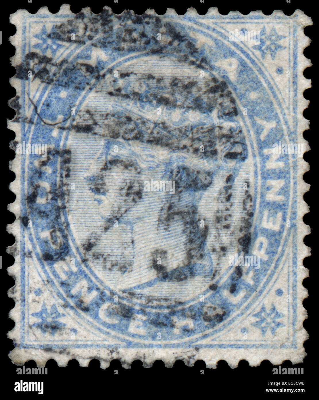 MALTA - CIRCA 1885: stamp printed by MALTA, shows Queen Victoria, circa 1885 Stock Photo
