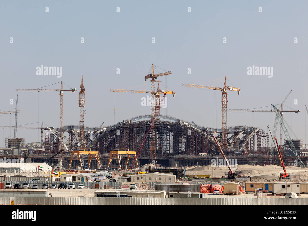 Construction Site of the new International Airport in Abu Dhabi Stock Photo