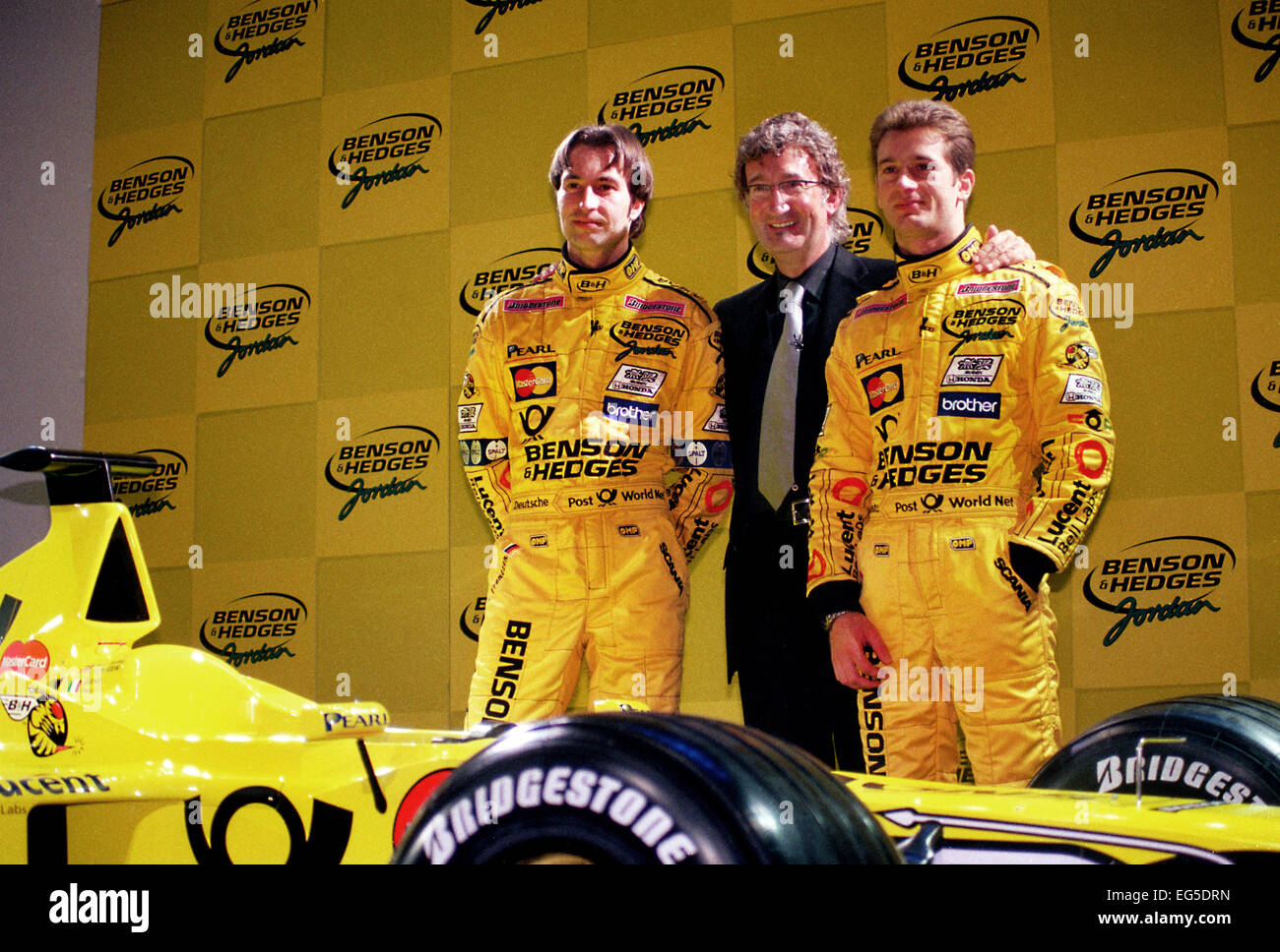 Jordan F1 Team Heinz-Harald Frentzen Eddie Jordan Jarno Trulli Stock Photo  - Alamy