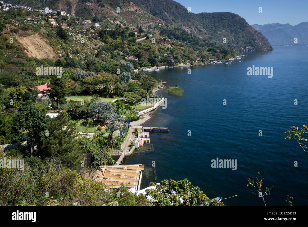 Rising water of lake Atitlan in Guatemala Stock Photo Alamy