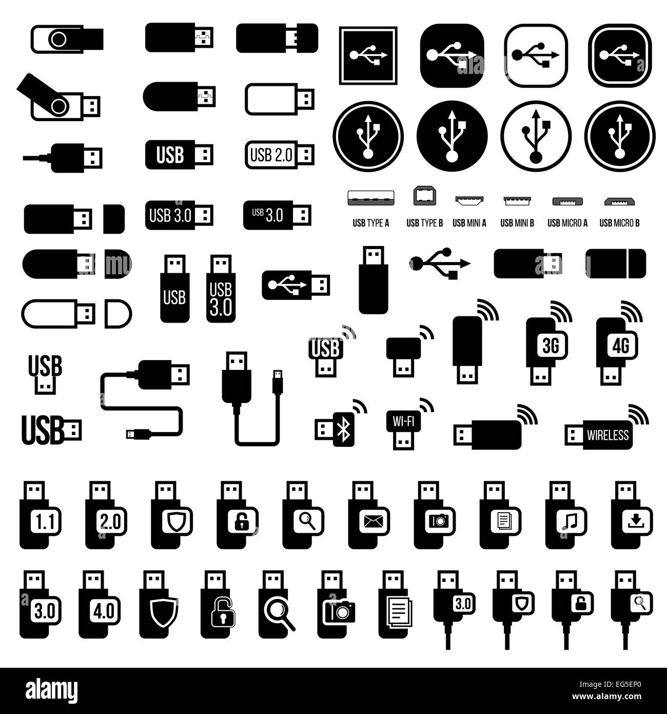USB icons Stock Photo