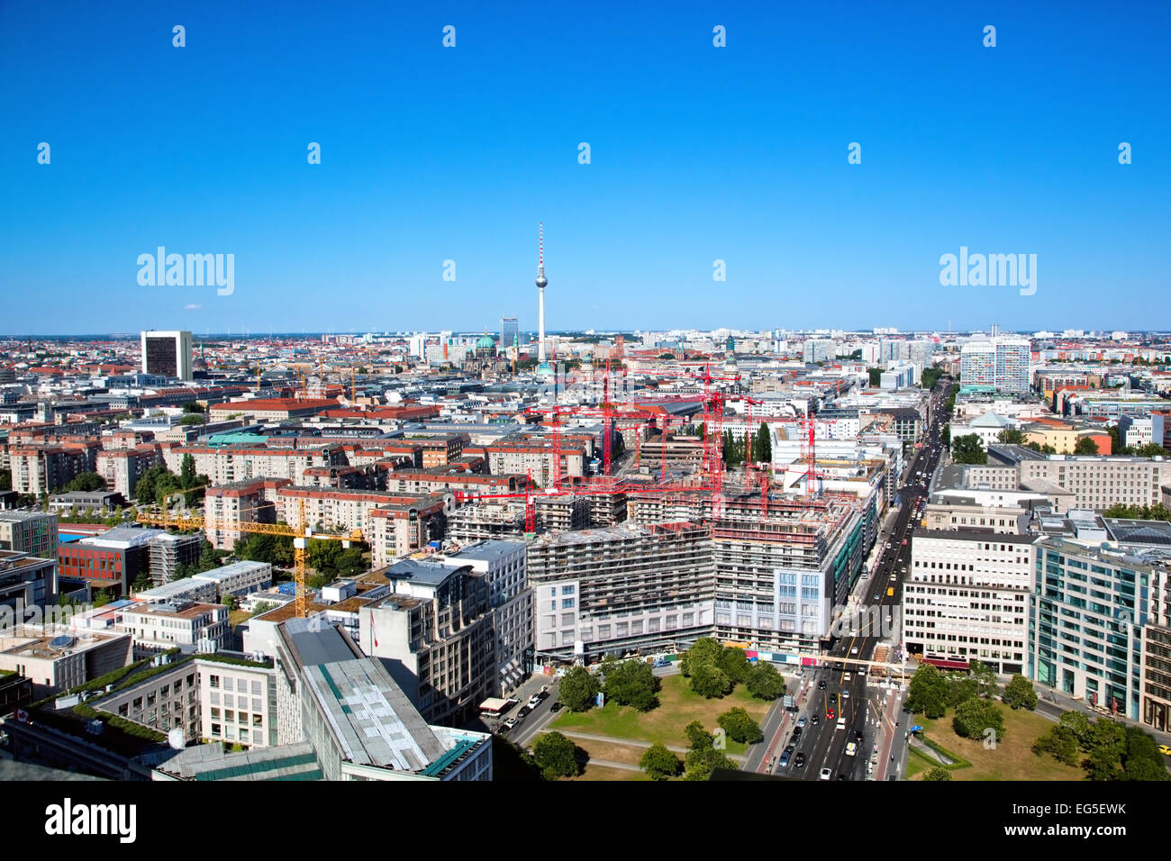 Berlin panorama. Top view on Television Tower, Berlin Cathedral