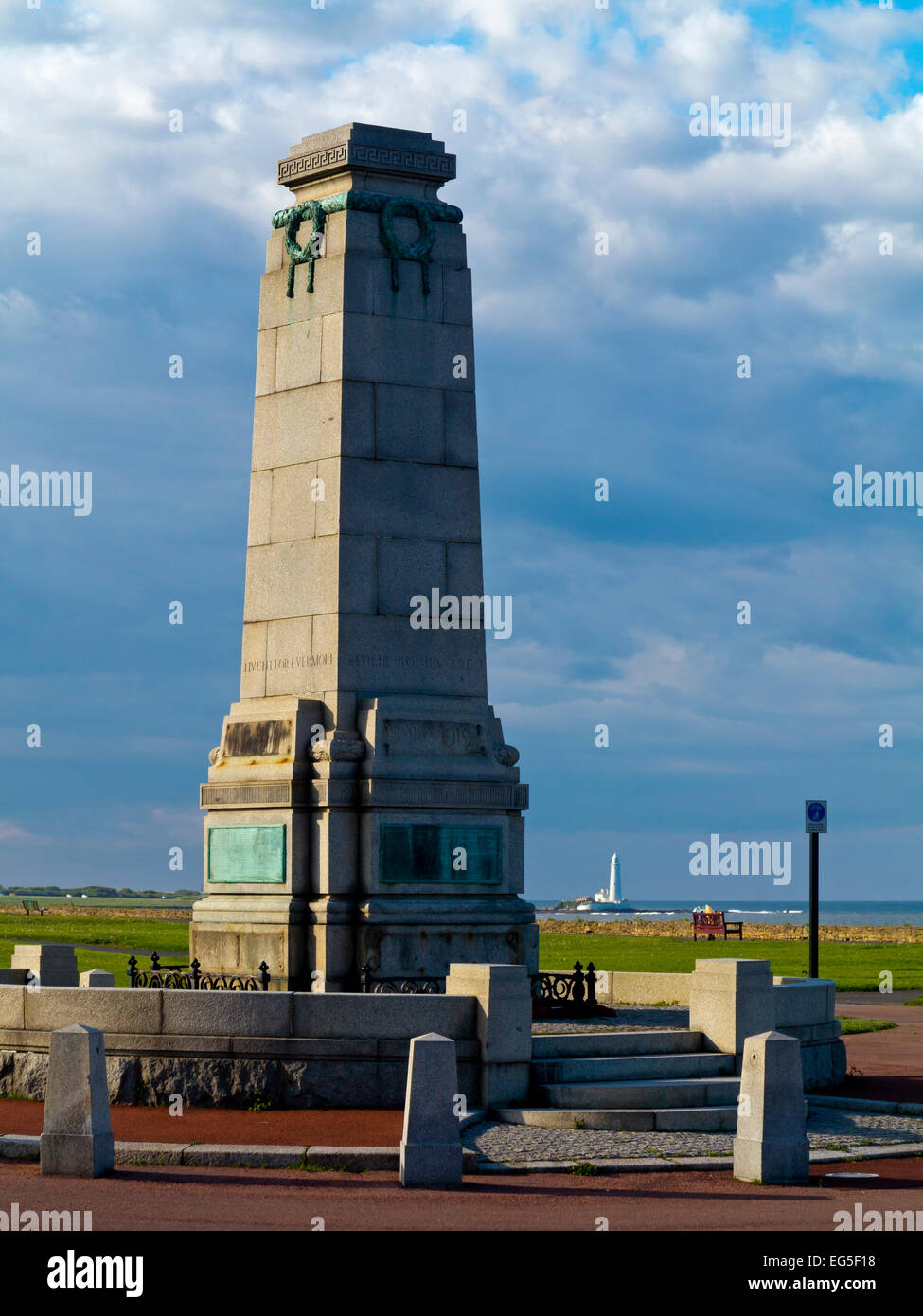 The War Memorial on the seafront at Whitley Bay in North Tyneside Tyne and Wear England UK Stock Photo