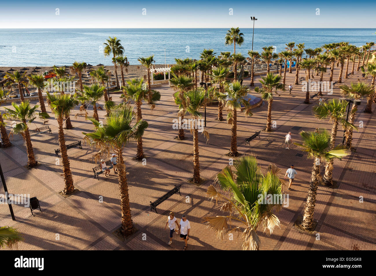 Seafront promenade beaches Fuengirola Malaga Andalusia Spain Stock ...